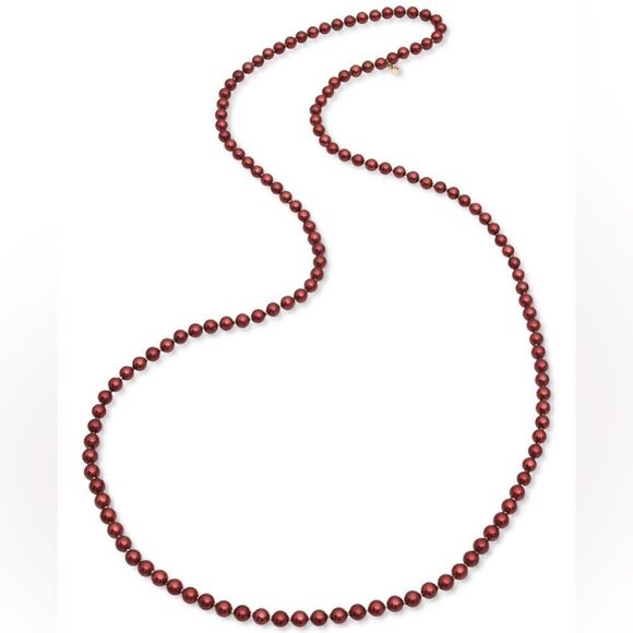 Charter Club Jewelry - Charter Club Gold-Tone Imitation Pearl Long Strand Necklace Red New